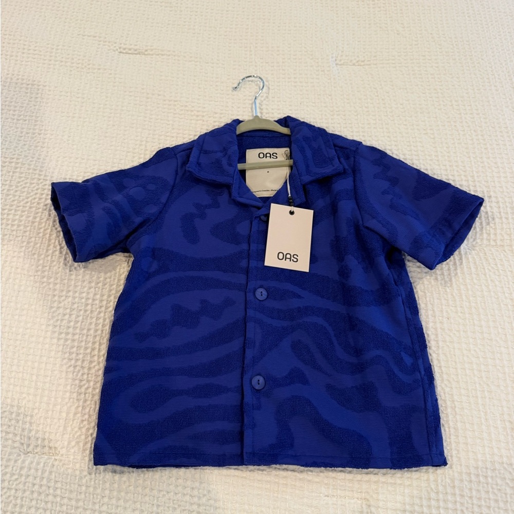 OAS Kids Navy Patterned Button Down Shirt